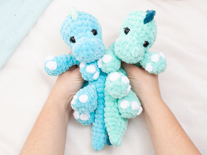 Dinosaur Lovey Snuggler Crochet Pattern PDF | No Sew Amigurumi Dino