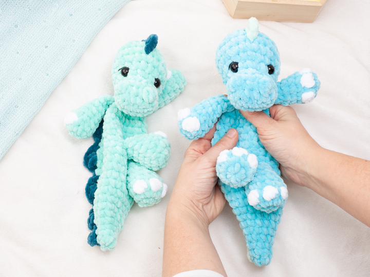 Dinosaur Lovey Snuggler Crochet Pattern PDF | No Sew Amigurumi Dino