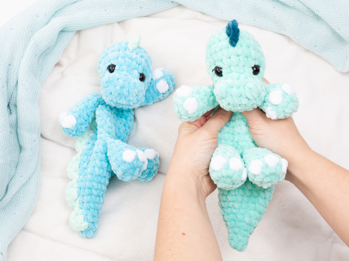 Dinosaur Lovey Snuggler Crochet Pattern PDF | No Sew Amigurumi Dino