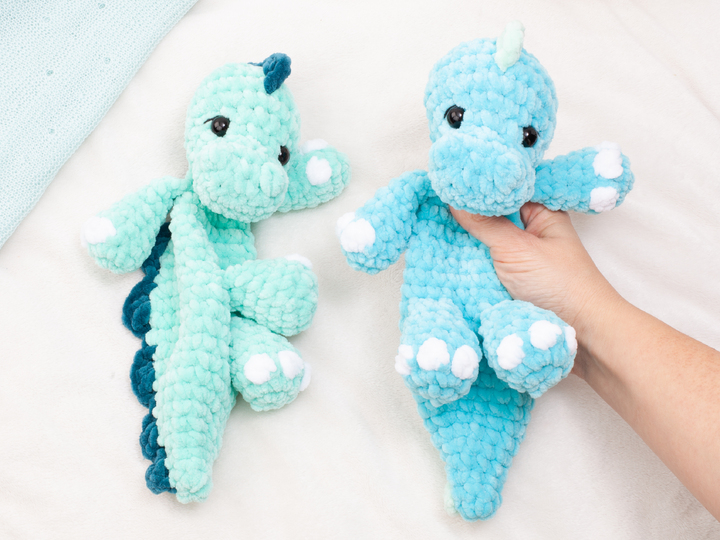 Häkelanleitung Dinosaurier Schnuffeltuch, No Sew Amigurumi Schmusetuch