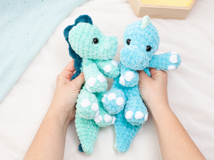 Häkelanleitung Dinosaurier Schnuffeltuch, No Sew Amigurumi Schmusetuch