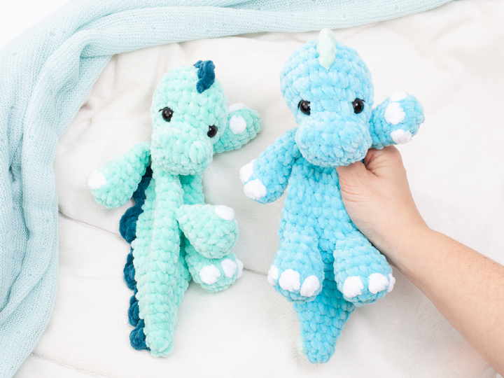 Häkelanleitung Dinosaurier Schnuffeltuch, No Sew Amigurumi Schmusetuch