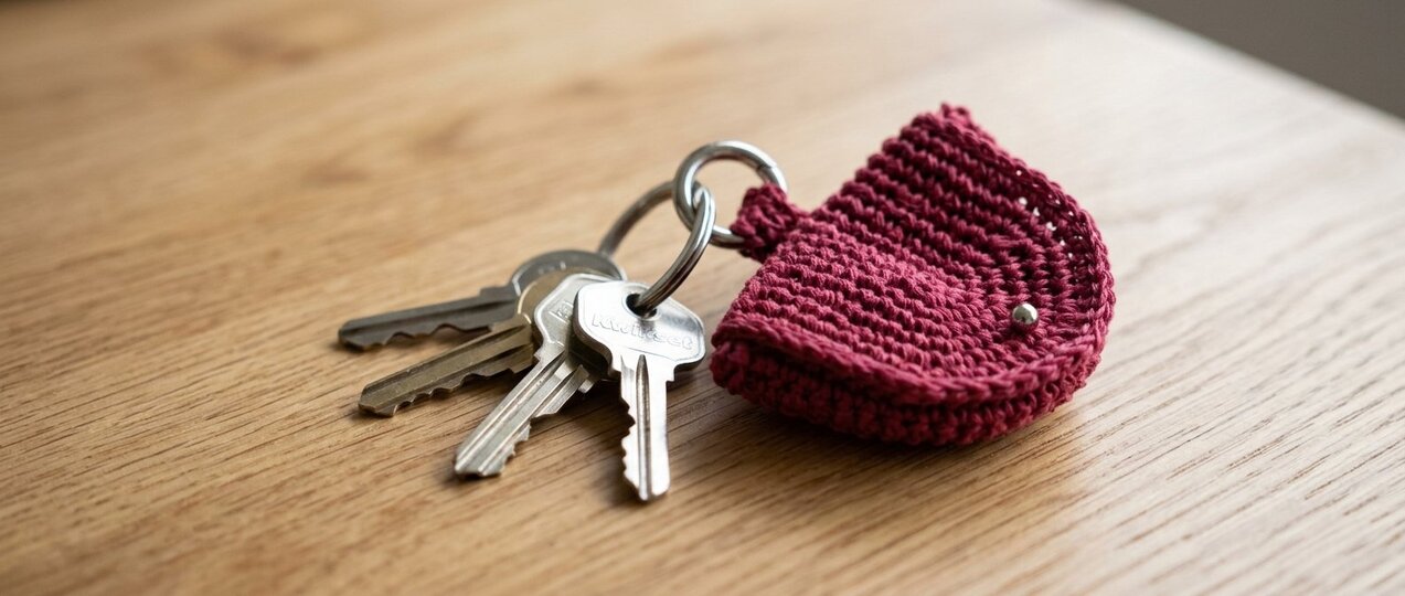 Pocket Buddy – Häkelanleitung mini Halbmond-Tasche mit Karabiner