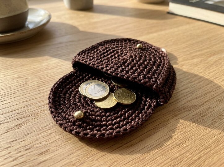 Pocket Buddy – Häkelanleitung mini Halbmond-Tasche mit Karabiner