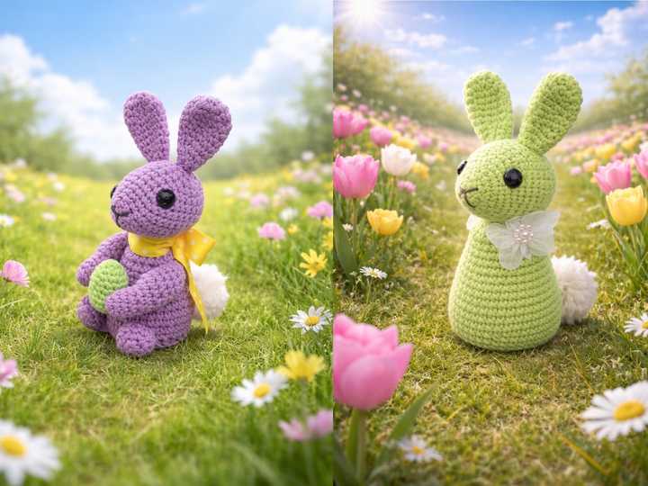 Häkelanleitung Häschen Trio