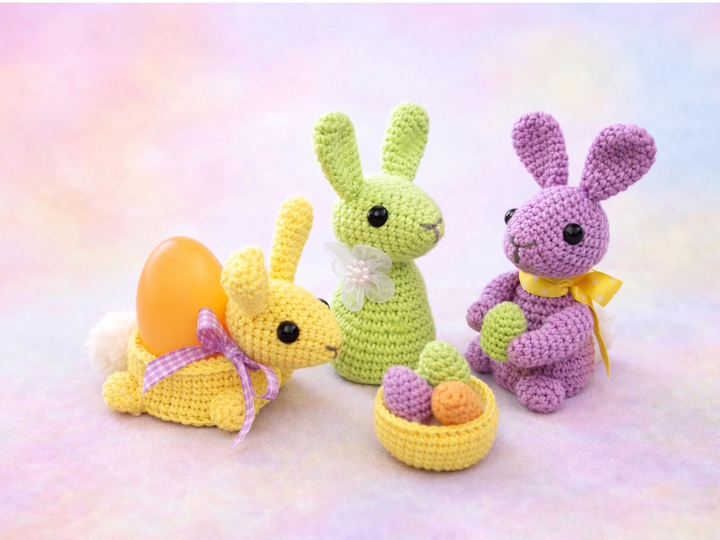 Häkelanleitung Häschen Trio