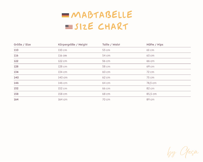 Girls flared pants sewing pattern - sizes 110-164 (low waist)