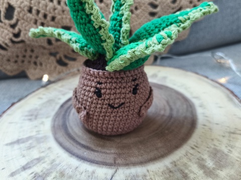 Aloe Vera im Topf mit Botschaft | Amigurumi Pflanze