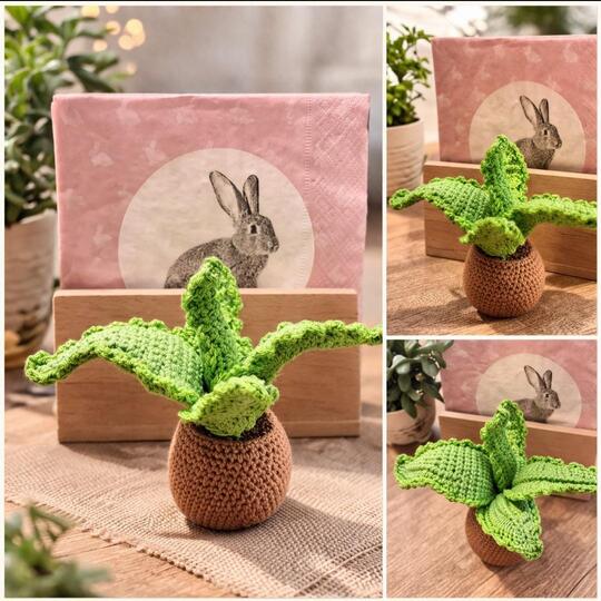 Aloe Vera im Topf mit Botschaft | Amigurumi Pflanze