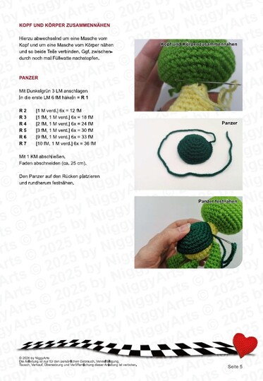 Schildkröte - einfache Amigurumi Häkelanleitung PDF - von NiggyArts