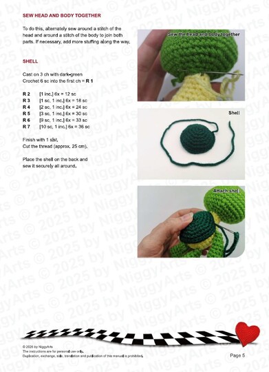 Turtle - easy Amigurumi crochet pattern by NiggyArts