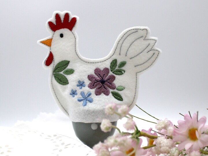 Stickdatei Eierwärmer Huhn