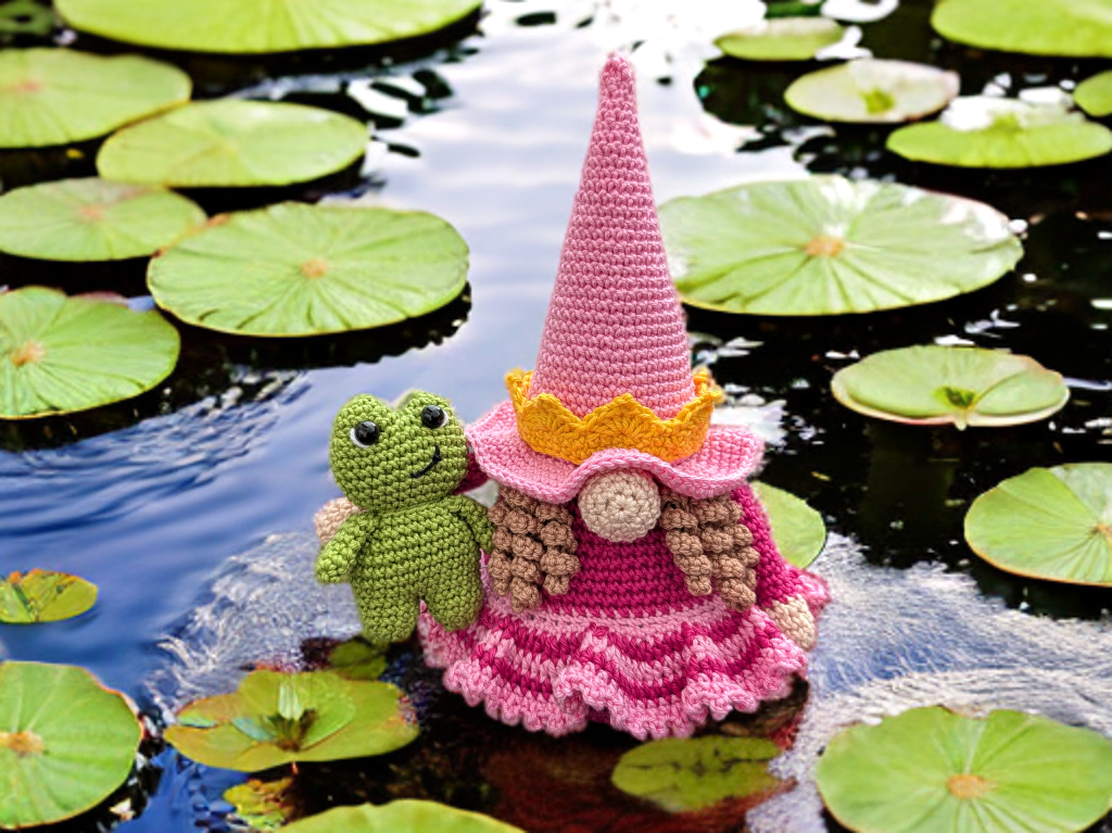 PRINZESSIN-WICHTEL - Häkelanleitung Gnom mit Frosch