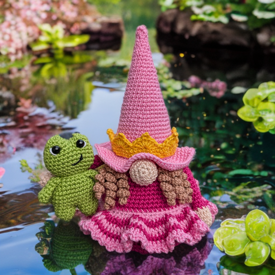 PRINZESSIN-WICHTEL - Häkelanleitung Gnom mit Frosch