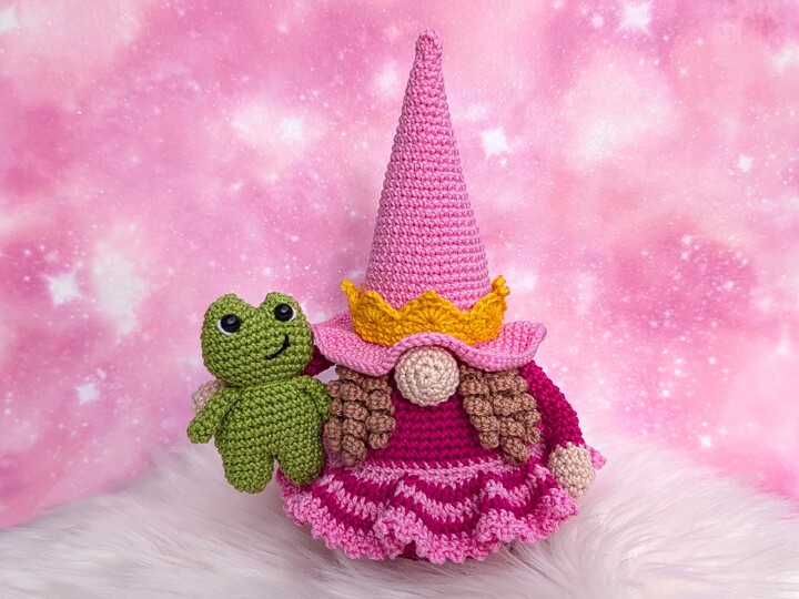 PRINZESSIN-WICHTEL - Häkelanleitung Gnom mit Frosch