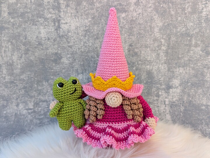 PRINZESSIN-WICHTEL - Häkelanleitung Gnom mit Frosch