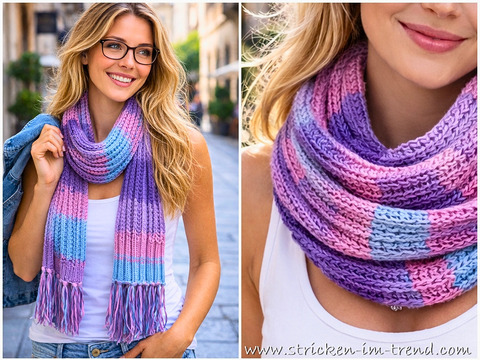 Knitting Pattern Summer Scarf DailyBreeze #1 | Lightweight textured scarf