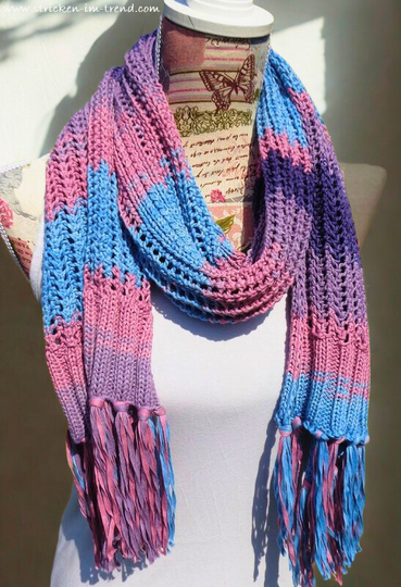 Knitting Pattern Summer Scarf DailyBreeze #1 | Lightweight textured scarf