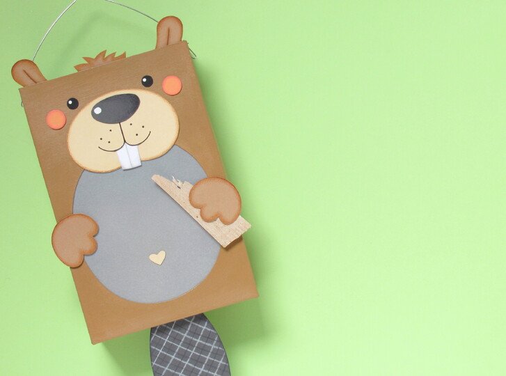 Upcyclingidee: Martinslaterne Biber mit Anleitung und Vorlage