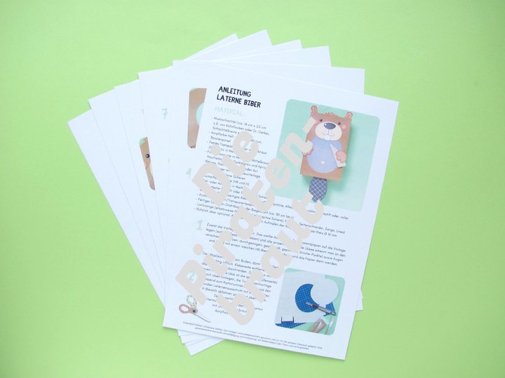 Upcyclingidee: Martinslaterne Biber mit Anleitung und Vorlage