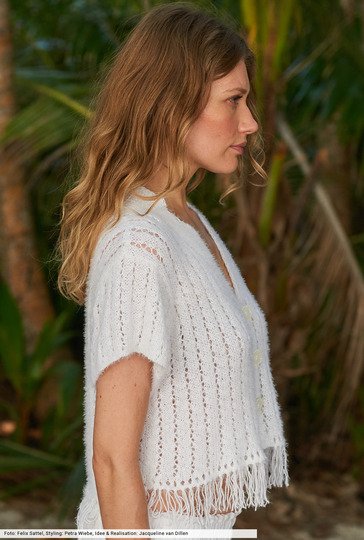 Kurzärmelige Jacke mit Fransen