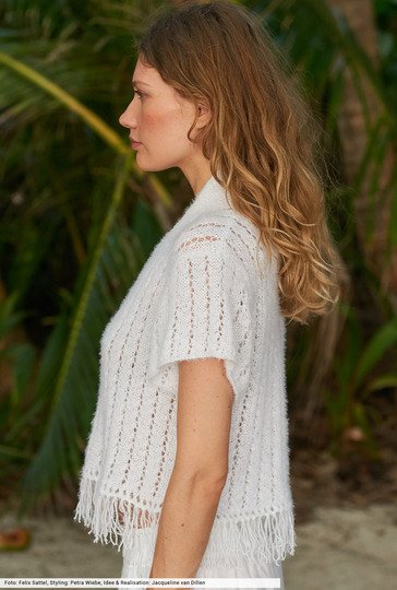 Kurzärmelige Jacke mit Fransen