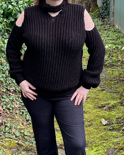 Häkelanleitung Cut-Out Pullover "Black Beauty"