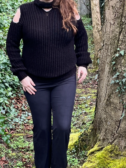 Häkelanleitung Cut-Out Pullover "Black Beauty"