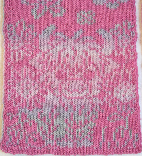 Knitting pattern double-face scarf "Flora Flowerfield" Highland Cow