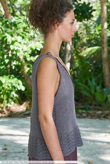 Top mit Wellenmuster-Blende