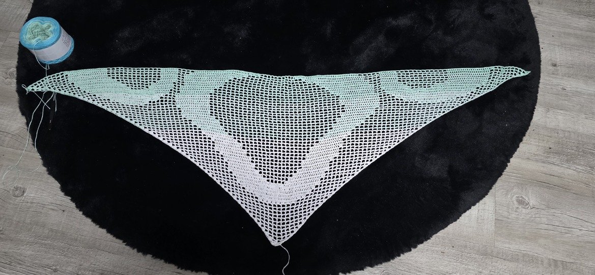 Widder (Sternzeichen), Häkeltuch, Motivtuch, Dreieckstuch