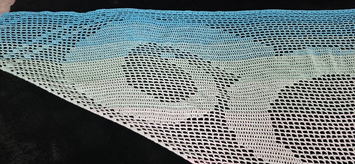 Widder (Sternzeichen), Häkeltuch, Motivtuch, Dreieckstuch