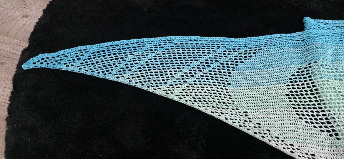 Widder (Sternzeichen), Häkeltuch, Motivtuch, Dreieckstuch