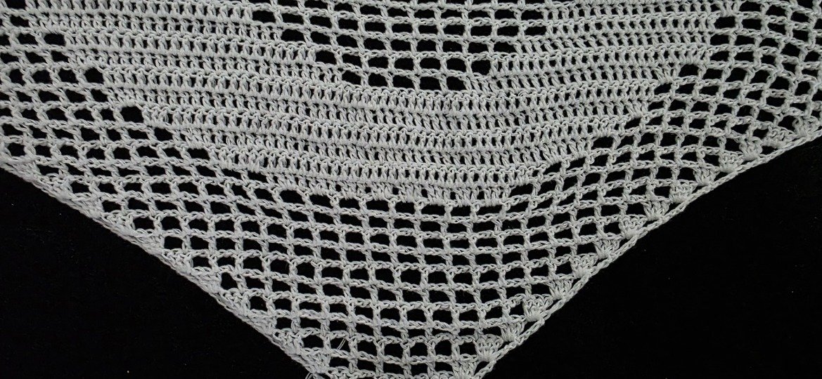 Widder (Sternzeichen), Häkeltuch, Motivtuch, Dreieckstuch