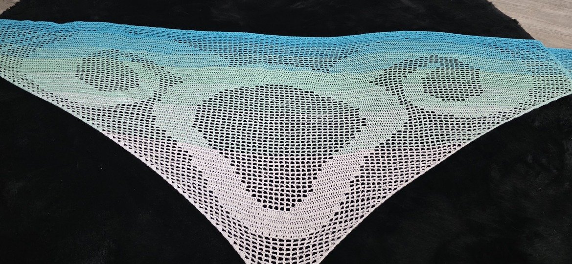 Widder (Sternzeichen), Häkeltuch, Motivtuch, Dreieckstuch