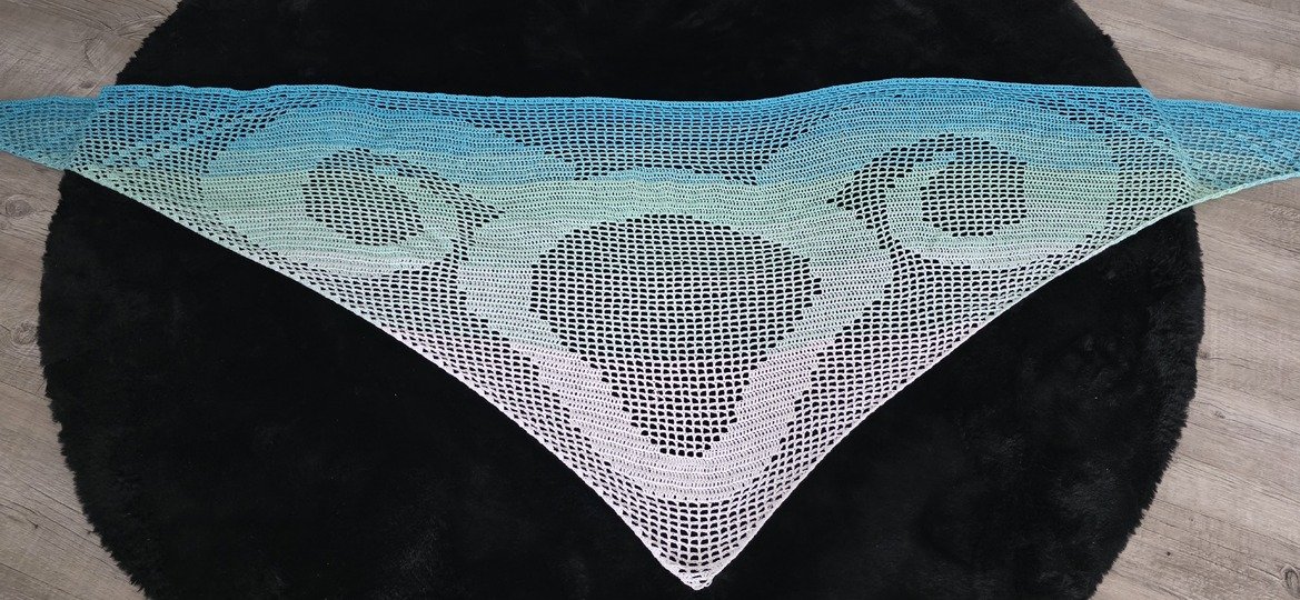 Widder (Sternzeichen), Häkeltuch, Motivtuch, Dreieckstuch