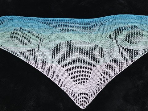 Widder (Sternzeichen), Häkeltuch, Motivtuch, Dreieckstuch