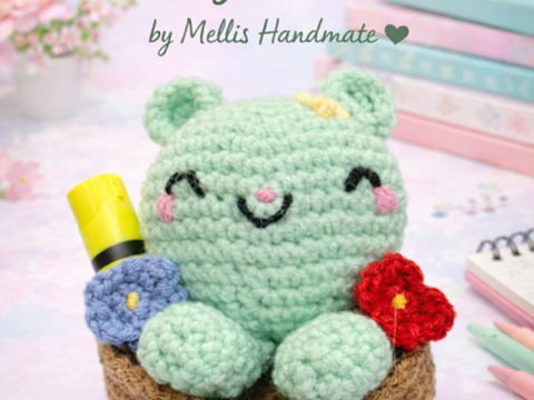 Häkelanleitung Mini Katze Organizer Amigurumi Stiftehalter DIY