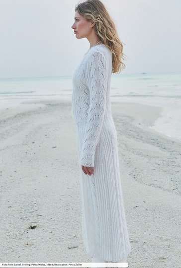 Mantel mit Ajourmusterstreifen