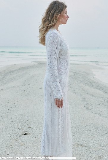 Mantel mit Ajourmusterstreifen