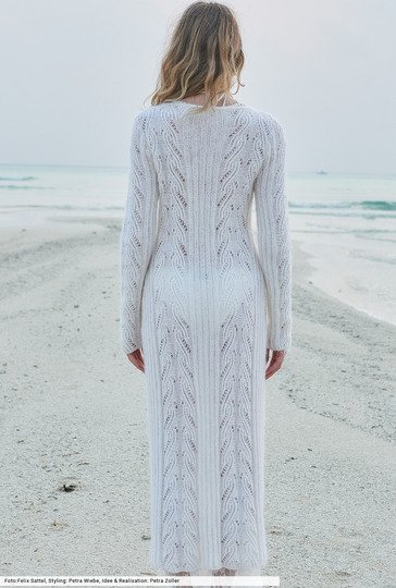 Mantel mit Ajourmusterstreifen