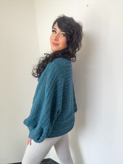 Häkelanleitung 1-BOBBEL-PULLI "TÜRKISE LAGUNE"