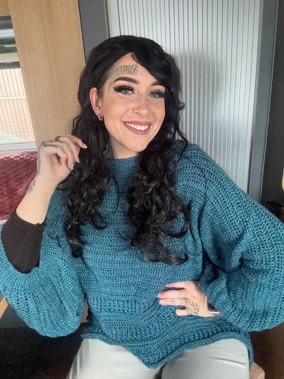 Häkelanleitung 1-BOBBEL-PULLI "TÜRKISE LAGUNE"