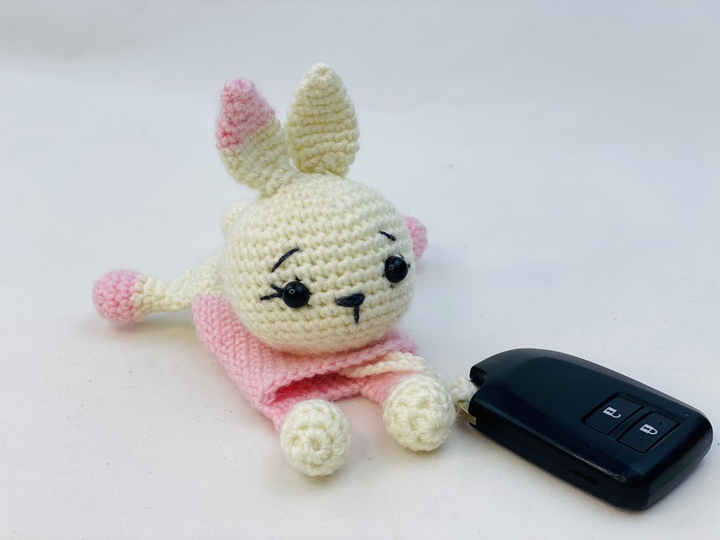 Crochet Pattern Rabbit Key Case, Bunny Key Cover Amigurumi