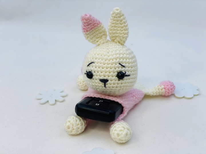 Häkelanleitung Hase Schlüsseletui, Amigurumi Schlüsselanhänger Kaninchen,