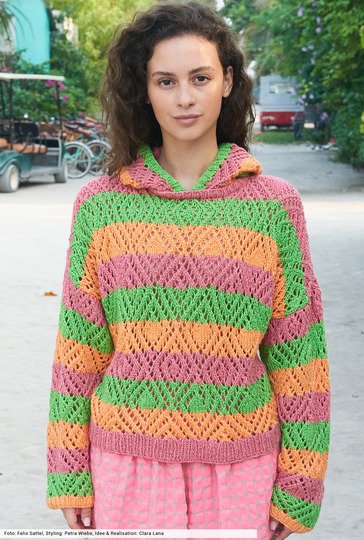 Gestreifter Kapuzenpulli