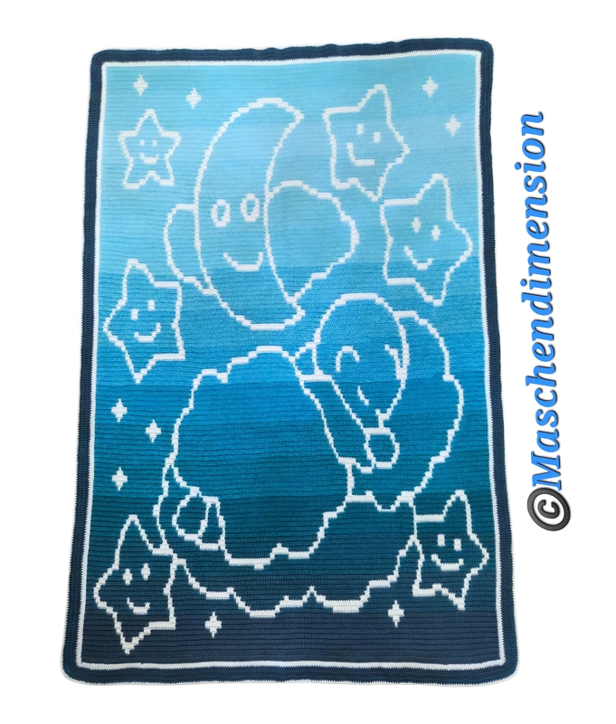 Häkelanleitung Babydecke "Counting Stars" – Overlay Mosaik inkl. Doppelrand