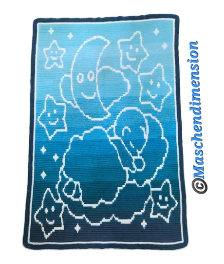 Häkelanleitung Babydecke "Counting Stars" – Overlay Mosaik inkl. Doppelrand