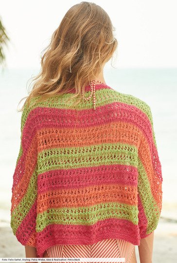 Gestreifte Lochmusterjacke