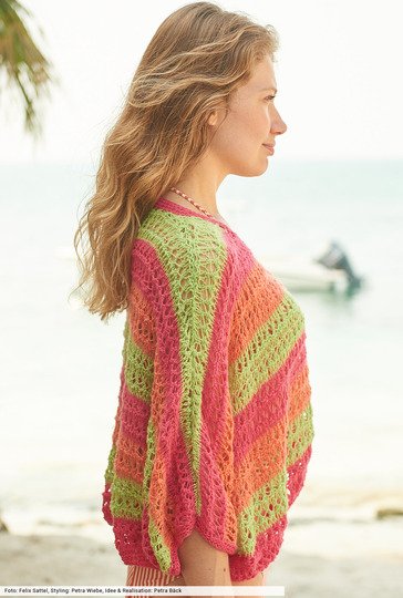 Gestreifte Lochmusterjacke